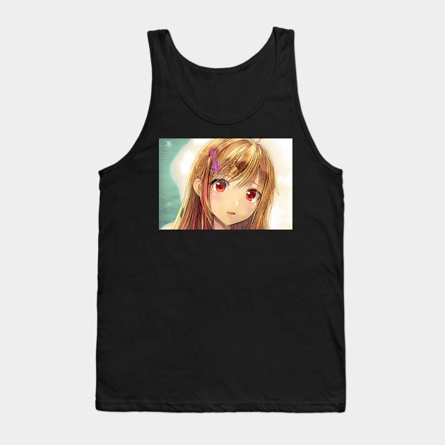 Blonde anime girl Tank Top by caribu1996